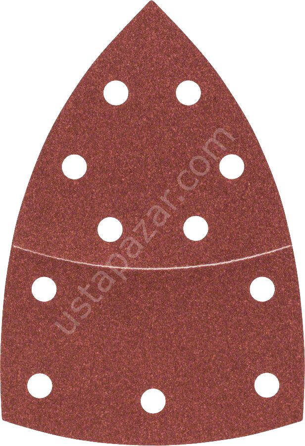 Bosch - Multi Zımpara Kağıdı 10'lu, 102 x 62/93 mm 120 Kum 11 Delik