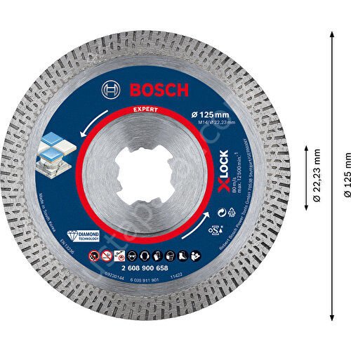 Bosch Expert Hardceramic X-Lock Elmas Kesme Diski 125 x 22,23 x 1,4 x 10 mm