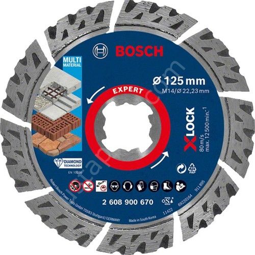 Bosch Expert 125 mm X-Lock Elmas Kesme Disk Bfuniversal 2608900670