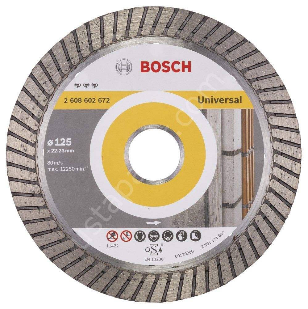 Bosch - Best Serisi Genel Yapı Malzemeleri İçin Turbo Segmanlı Elmas Kesme Diski 125 mm 2608602672