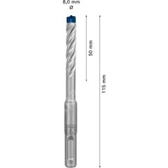 Bosch Expert Sds Plus-7x Kırıcı Delici Delme Ucu 8 x 50 x 115 mm