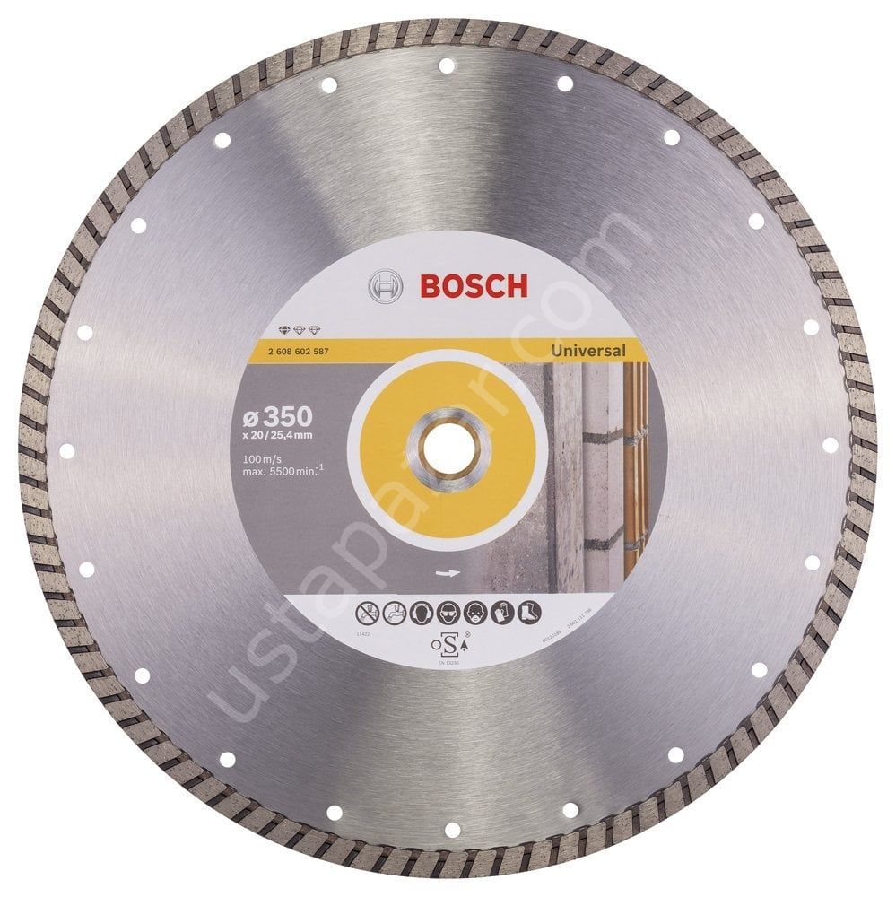 Bosch - Standard Seri Genel Yapı Malzemeleri İçin Turbo Segman Elmas Kesme Diski 350 mm 2608602587