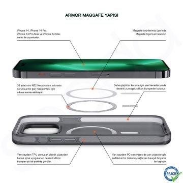 iPhone 14 Pro Spada Armor Magsafe Black Kapak