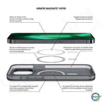 iPhone 14 Pro Max Spada Armor Magsafe Black Kapak