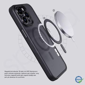 iPhone 15 Spada Panzer Magsafe Dark Blue Kapak