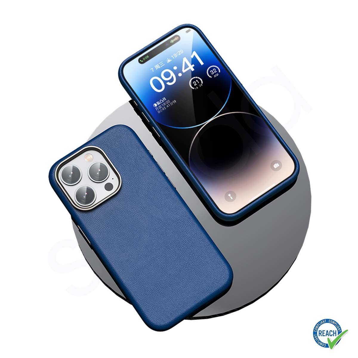 iPhone 15 Pro Spada Pelle Dark Blue Kapak