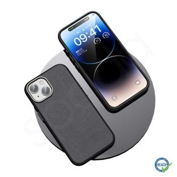 iPhone 15 Spada Pelle Magsafe Black Kapak