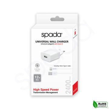Spada 2400 Mah Type C Kablolu Ev Şarjı - SPD2020EU