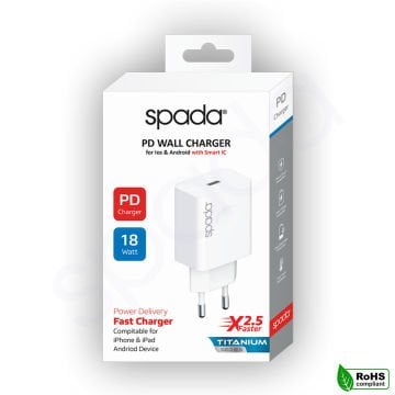 Spada Type-C Çıkışlı Ev Şarjı - SPD18W0510EU 22W PD