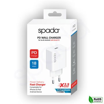 Spada Type-C Çıkışlı Ev Şarjı - SPD18W0510EU 22W PD