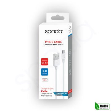 Spada Titanium Seri KBL-75WH Type C 1 metre Beyaz Kablo