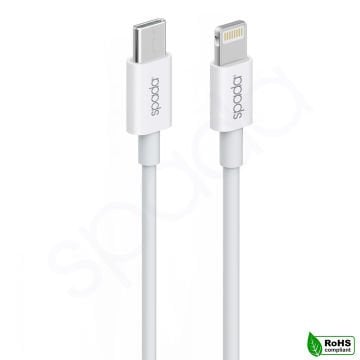 Spada Titanium Seri KBL-820WH Type-C – Lightning 1 metre Şarj ve Data Kablosu