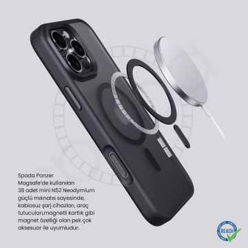 iPhone 16 Pro Max Spada Panzer Magsafe Siyah Kapak