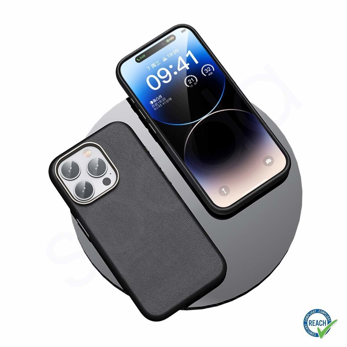 iPhone 14 Pro Max Spada Pelle Magsafe Dark Blue Kapak