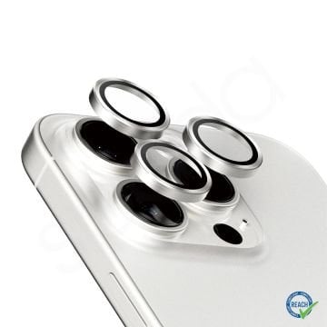 iPhone 15 Pro Spada Kamera Lens Koruyucu - Titanium White