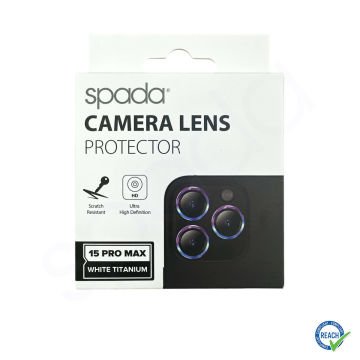 iPhone 15 Pro Max Spada Kamera Lens Koruyucu - Titanium White