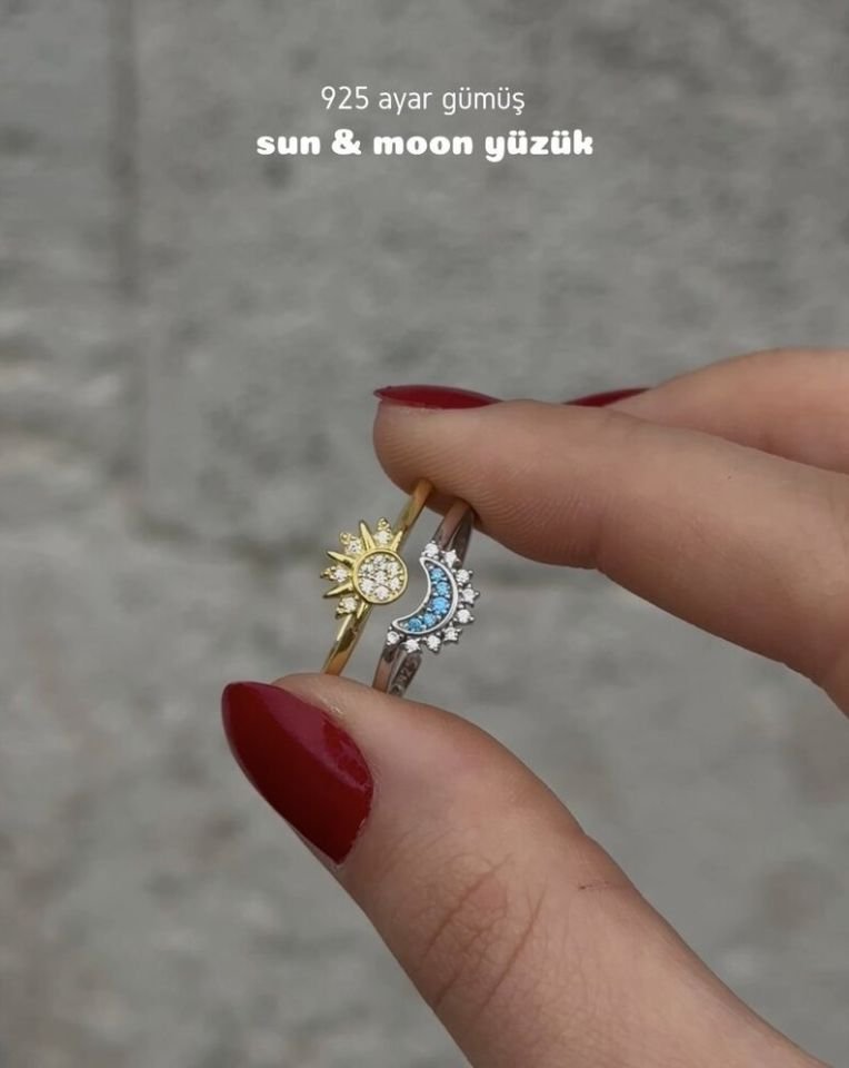 925 Gümüş | Sun & Moon Yüzük