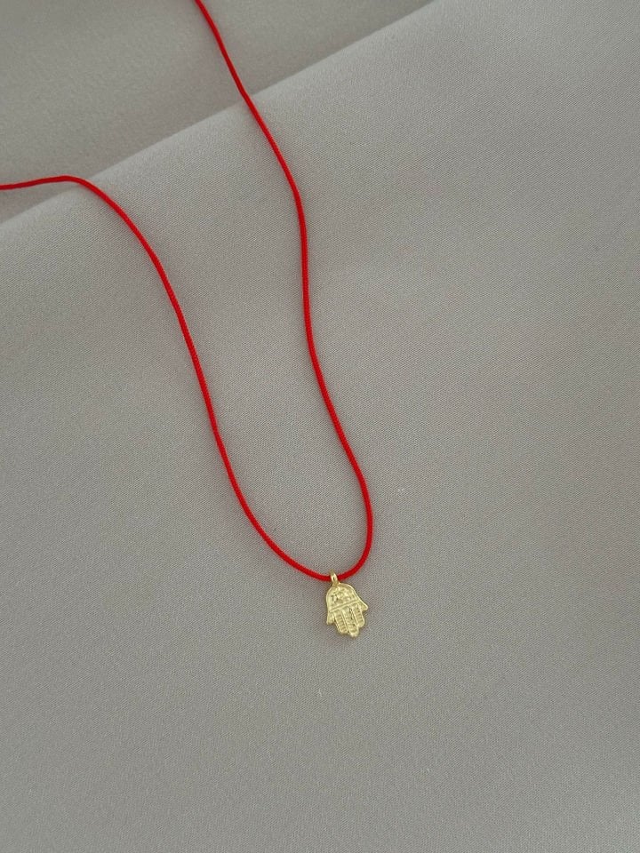 Kırmızı İpli Hamsa Kolye