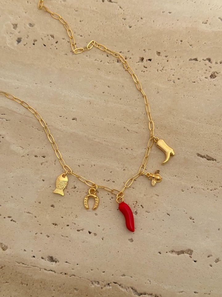 Altın Kaplama Kendin Tasarla Charm Kolye