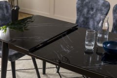 Venüs Siyah Mermer Highglass Masa Takımı