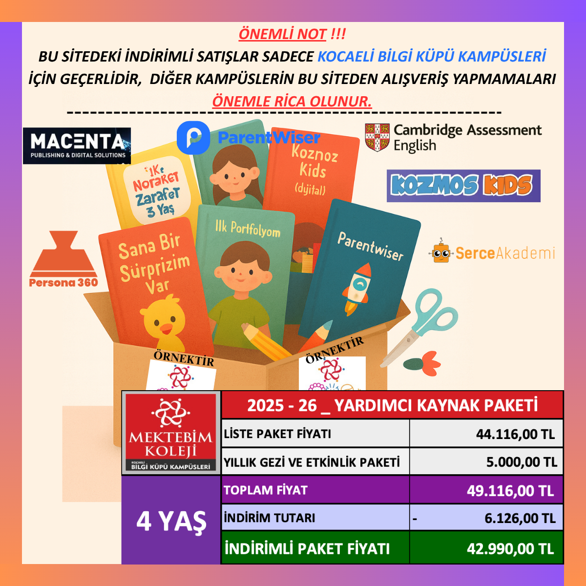 4 YAŞ YARDIMCI KAYNAK PAKETİ