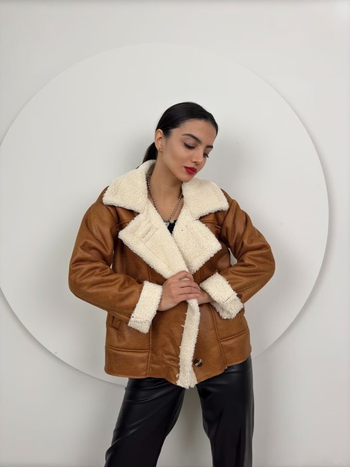 1077 OVERSİZE PELUŞ KABAN TABA
