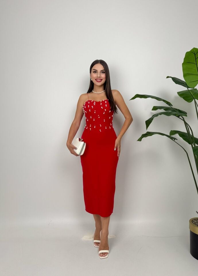 003_3007 ELBİSE RED - KIRMIZI