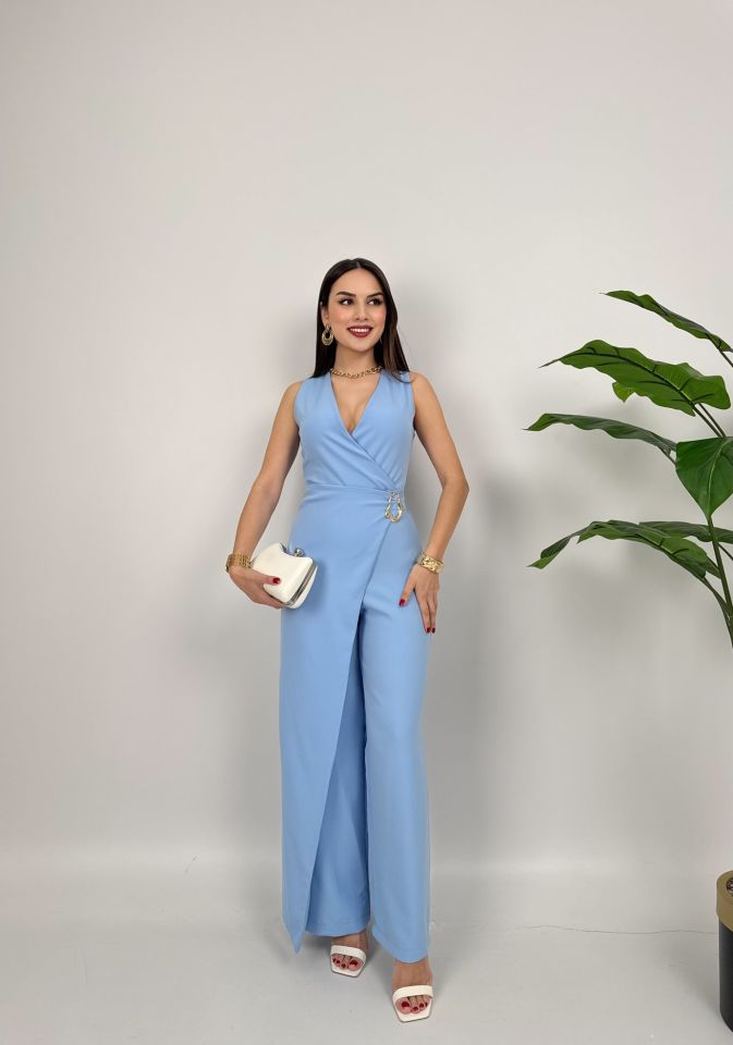 027_3019 BELDEN TOKA DETAYLI TULUM BABY BLUE - BEBE MAVİ