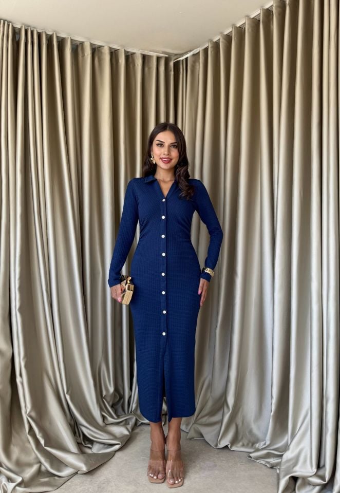024_3047 ELBİSE NAVY BLUE - LACİVERT