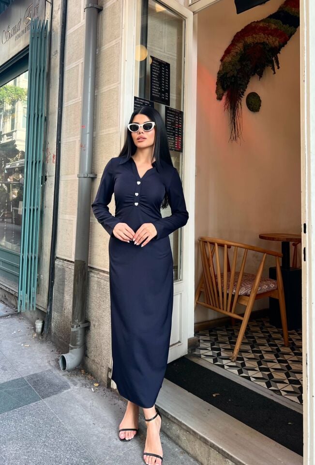 3054 ELBİSE NAVY BLUE - LACİVERT
