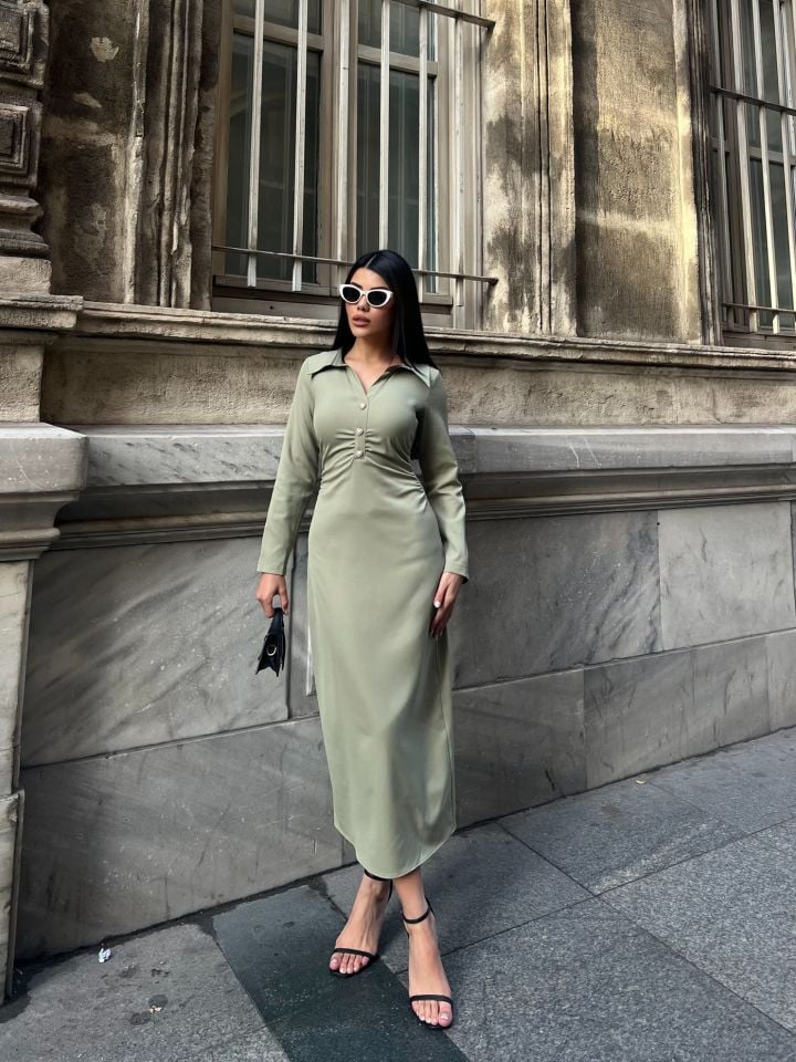 3054 ELBİSE GREEN - YEŞİL