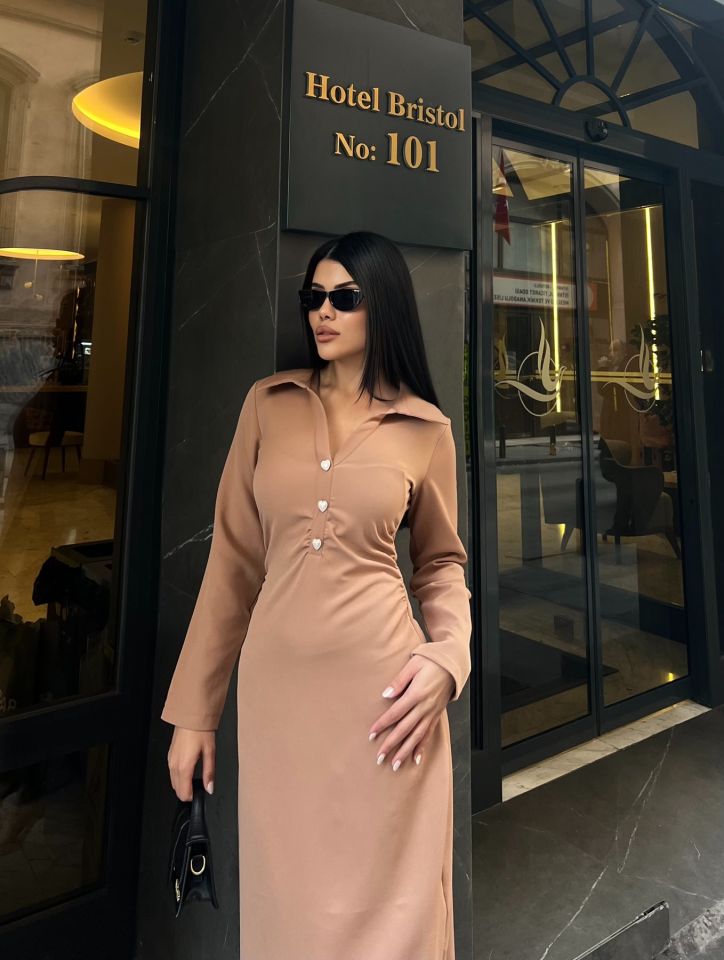 3054 ELBİSE MİNK - VİZON