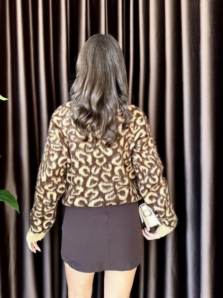 5023 LEOPAR DESEN KAZAK LEOPAR