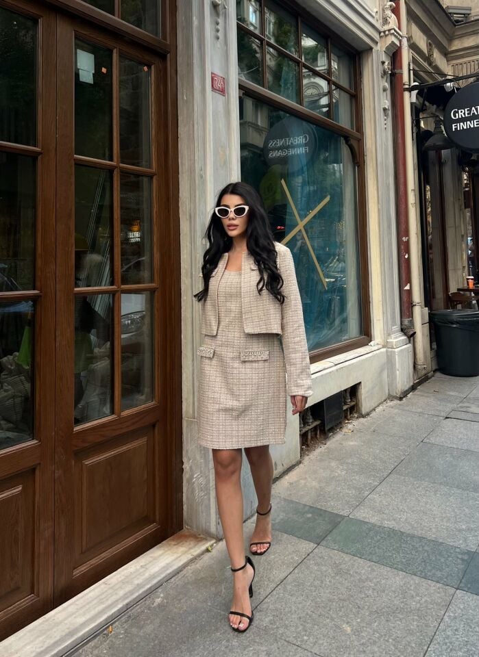 3092 ETEKLİ TAKIM MİNK - VİZON