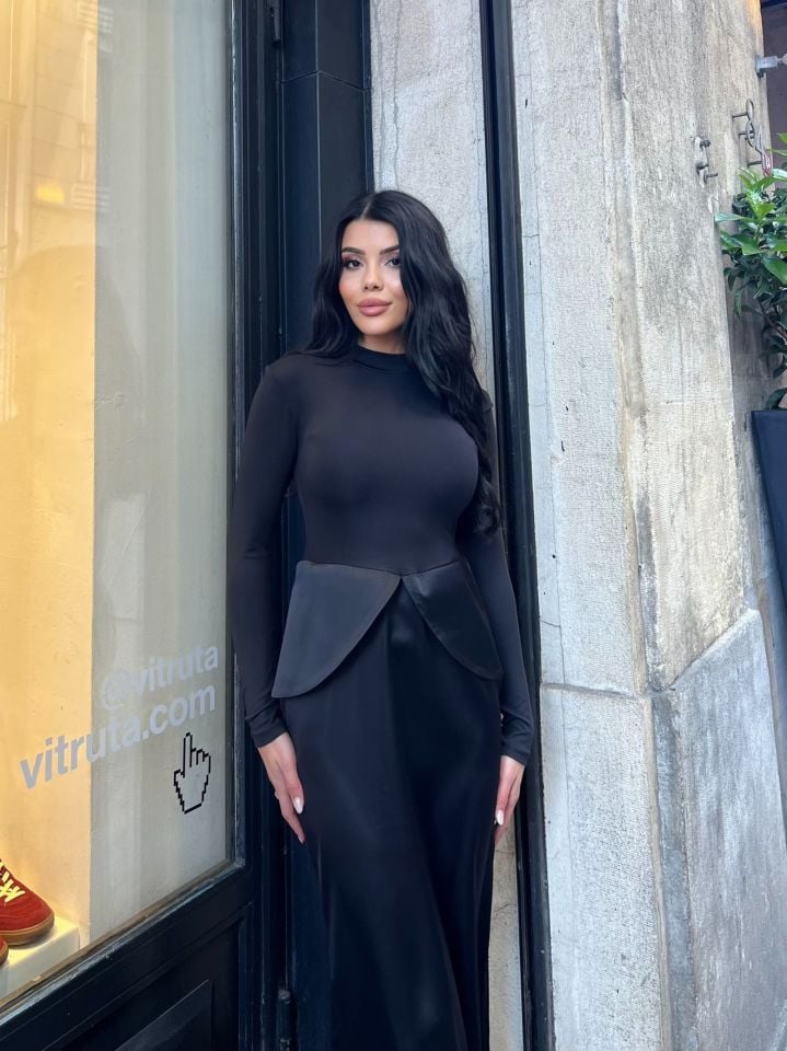 3081 ELBİSE BLACK - SİYAH