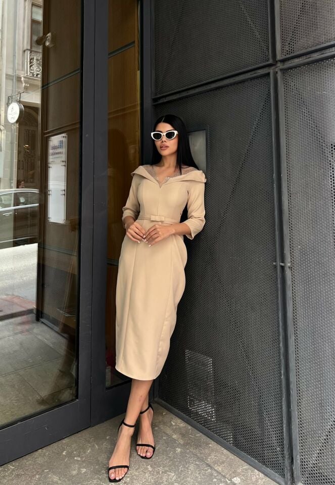 3066 YALASI TAŞLI ELBİSE STONE - TAŞ