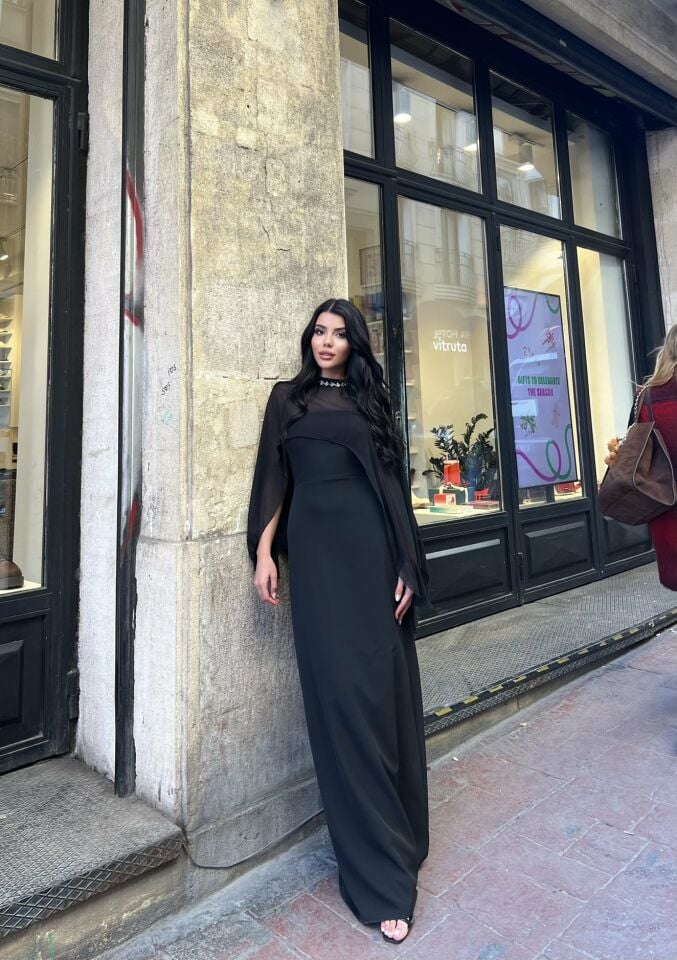 3071 TÜL ELBİSE BLACK - SİYAH