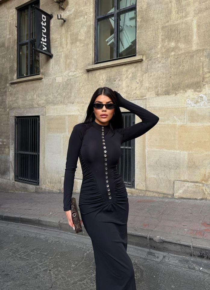 3080 ELBİSE BLACK - SİYAH