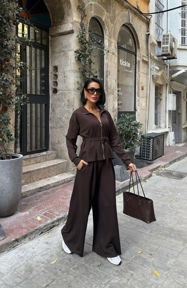 3082 KEMERLİ TAKIM BROWN - KAHVE