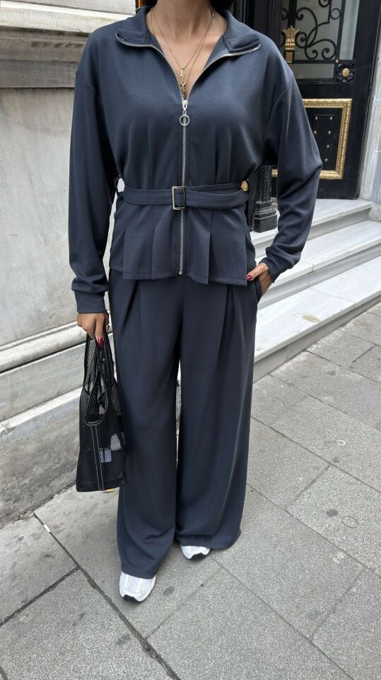 3082 KEMERLİ TAKIM SMOKE - FÜME