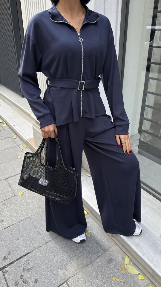 3082 KEMERLİ TAKIM NAVY BLUE - LACİVERT