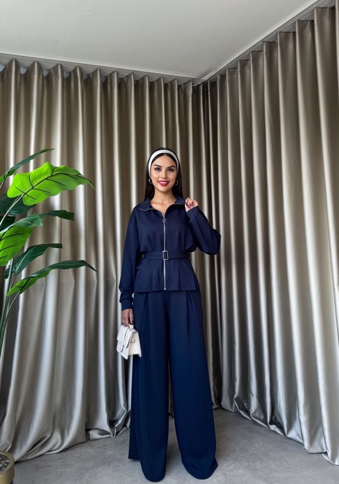 3082 KEMERLİ TAKIM NAVY BLUE - LACİVERT