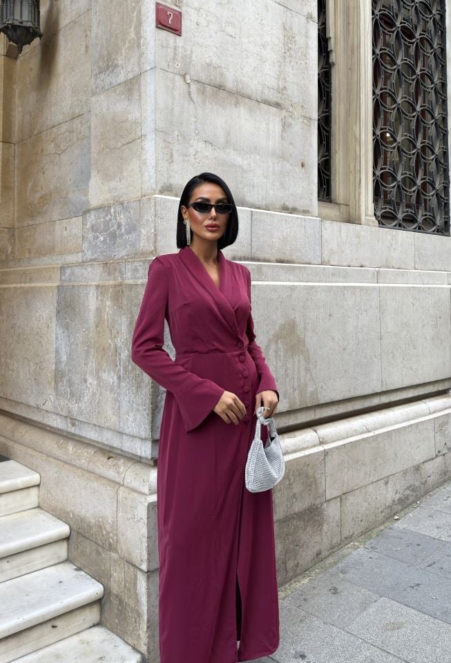 3104 ŞAL YAKA BURGUNDY - BORDO