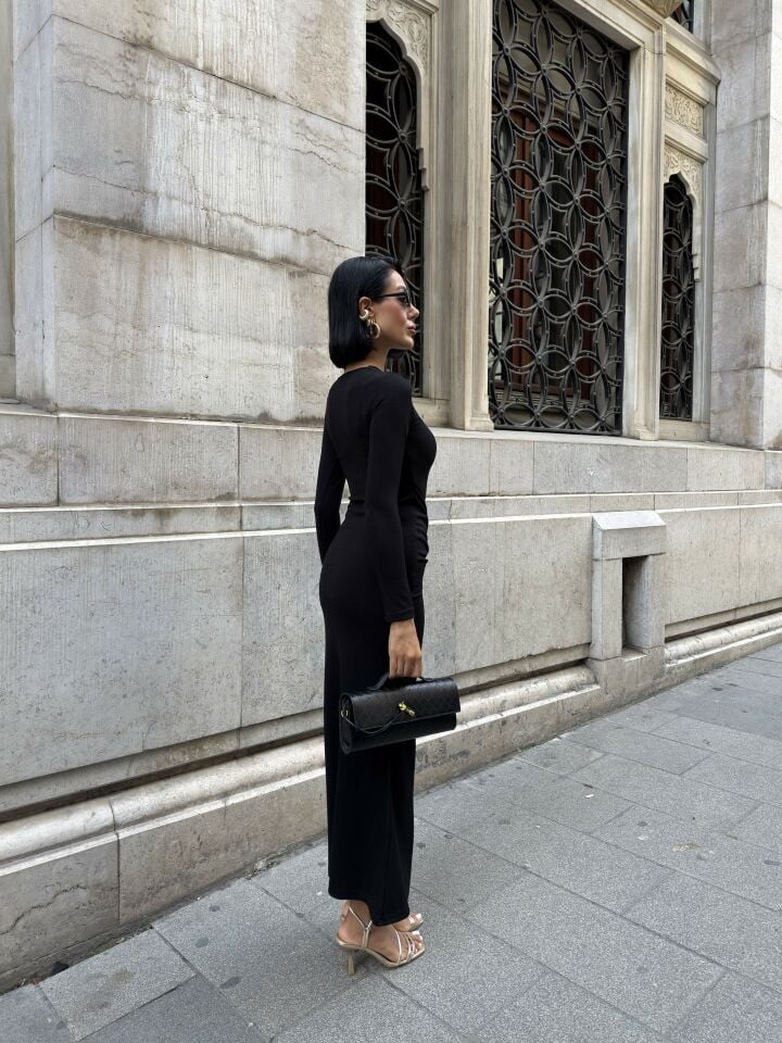 3083 ELBİSE BLACK - SİYAH