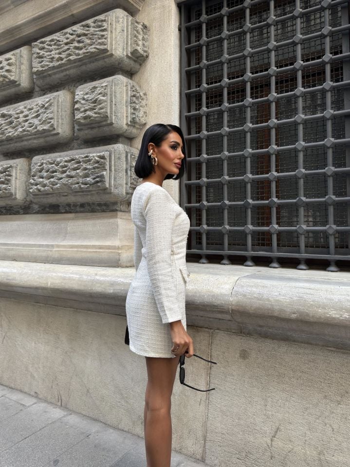 3079 CHANEL ELBİSE ECRU - EKRU