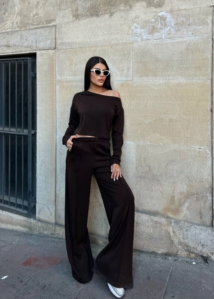 3086 PANTALONLU TAKIM BROWN - KAHVE