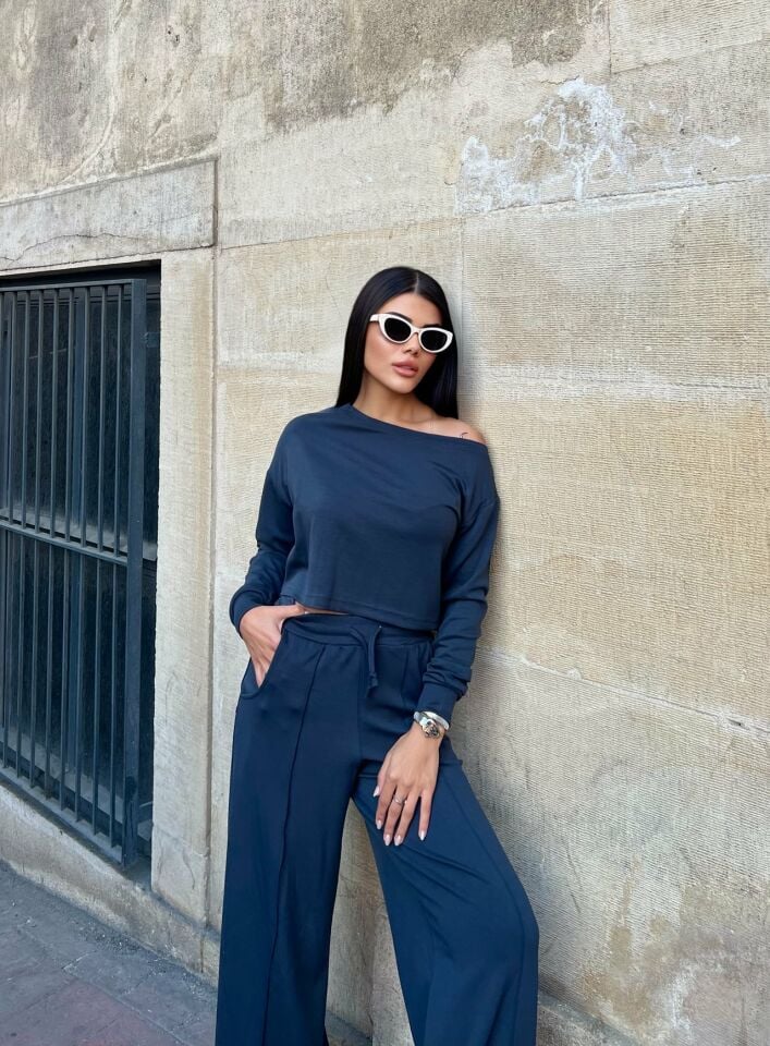 3086 PANTALONLU TAKIM SMOKE - FÜME