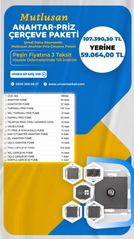 Mutlusan Anahtar-Priz-Çerçeve Paketi