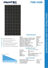 Pantec 340 Watt Monokristal Güneş Paneli