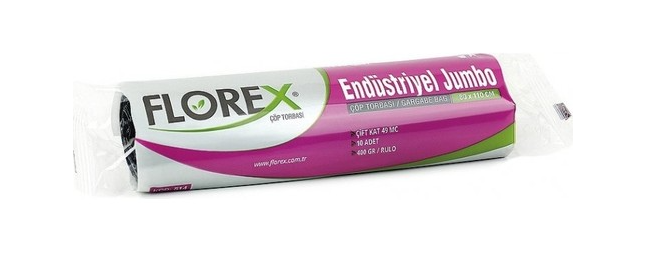 Florex Jumbo Boy Çöp Torbası 80x110 | 400GR Dayanıklı – 10 Adet